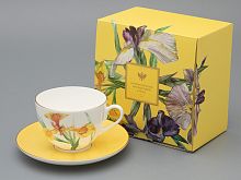 Чашка с блюдцем L’Art des Fleurs в подарочной упаковке, форма Весенняя 2, рисунок Лесной свет, арт 81.33401.00.1