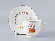 Чашка с блюдцем 180 мл форма Ландыш рисунок Кулич и Пасха арт. 81.23094.00.1