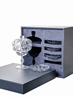 Набор из вазы для конфет CANDY BOWL и 4-х мини блюд для закусок Tapas plate Коллекция ART DECO (бесцветный, 5 шт)