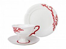 Трехпредметный комплект чайный форма Наташа рисунок Коралл 220 мл арт. 81.20922.00.1