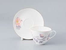 Чашка с блюдцем форма Весенняя-2 рисунок Нежный пион (серый), арт. 81.28780.00.1
