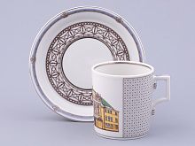 Чашка с блюдцем чайная, форма Гербовая, рисунок Серебряный город 4, арт. 81.32587.00.1