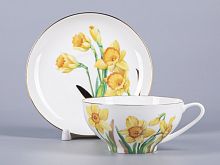 Чашка с блюдцем чайная 300 мл форма Купольная рисунок Narcissus арт. 81.29658.00.1