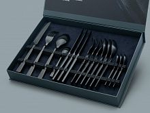 Комплект столовых приборов Урбан matte black 4 персоны, 16 предметов арт. 14.12013.01