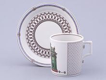 Чашка с блюдцем чайная, форма Гербовая, рисунок Серебряный город 2, арт. 81.32585.00.1