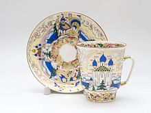 Чашка с блюдцем кофейная 165 мл.,  форма Майская,  рисунок Русь арт. 81.10379.00.1