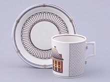 Чашка с блюдцем чайная, форма Гербовая, рисунок Серебряный город 6, арт. 81.32589.00.1