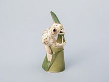 Скульптура Лягушка на листике мраморная арт. 82.63981.00.1